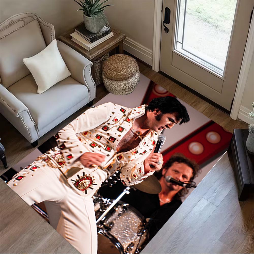 Elvis Presley: Tappeto Leggenda Rock 'n' Roll Adatto per Cucina Sala Giochi Corridoio Soggiorni Tappeto Antiscivolo Arredare Uffici