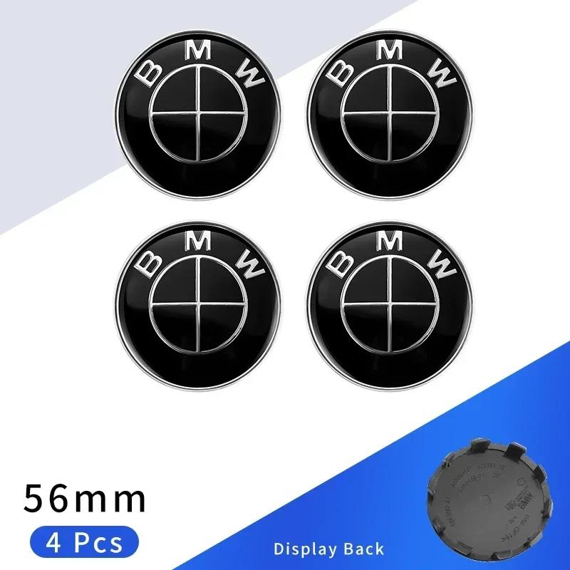4 szt. 56 mm nakładki na piastę koła samochodowego z logo i emblematem na felgi BMW E46 E38 E60 E90 E93 F20 F30 X3 X5 niebieski biały czarny rocznica