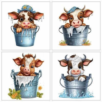 Diamant-Malerei Kuh Cartoon voller Platz rund 5D DIY Stickerei Mosaik Tier Home Decor handgemachtes Geschenk