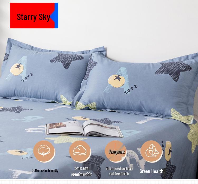 Set of Two 100% Cotton Large Pillowcases, Thick 48x74cm for Home Use