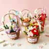 Hand-Knitted Yarn Flower Basket Gift for Teacher's Day