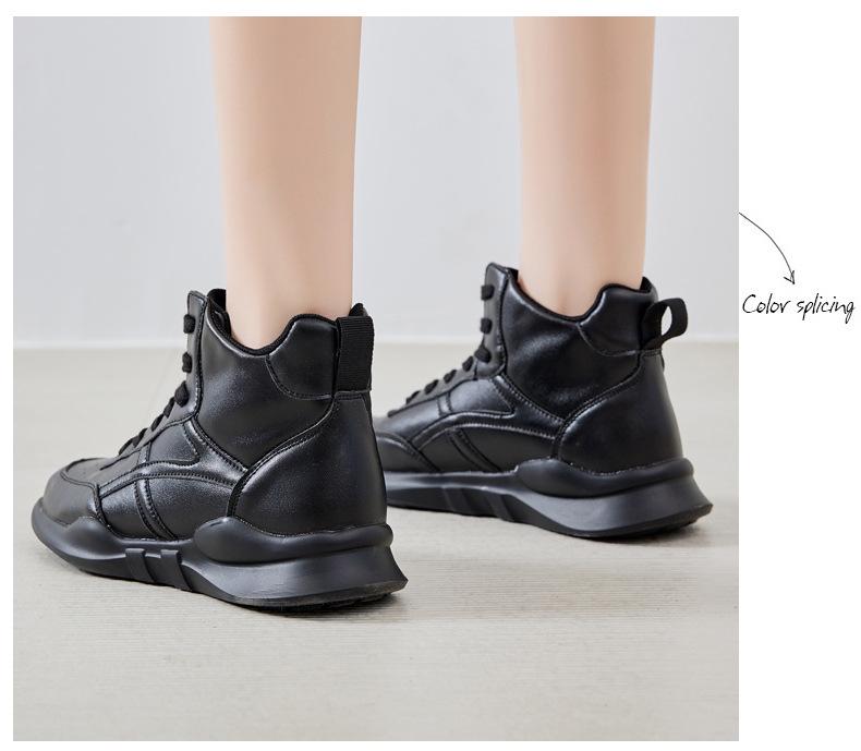 Dámské kožené kotníkové boty s vysokým svrškem, malé a velké velikosti, voděodolné, super lehké, velikosti 31-33 a 41-43