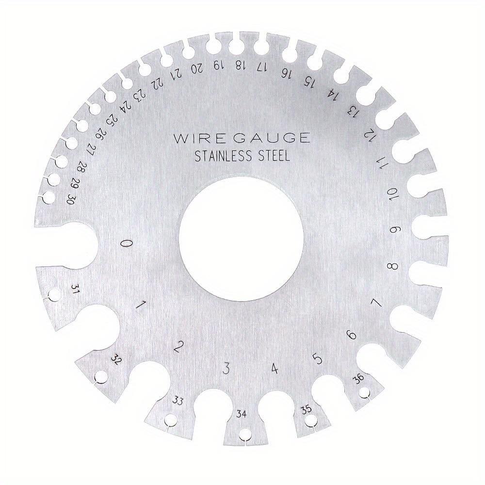 Round Wire Gauge, Stainless Steel Wire Thickness Measurer Tester Ruler Diameter Tool - Metric/Imperial