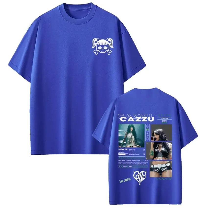 Shortsleeved Loose Cotton Aesthetic Oversized Tshirt Singer Cazzu 2026 Tour Graphic Tee Unisex Women Fashion Tshirts Fan Gifts