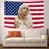 1 Stück Billie Eilish US-Flagge Wandteppich für Schlafzimmer Wohnzimmer, Polyester 2D-Druck, Coole Musikdekoration & Einzigartiges Fan-Geschenk