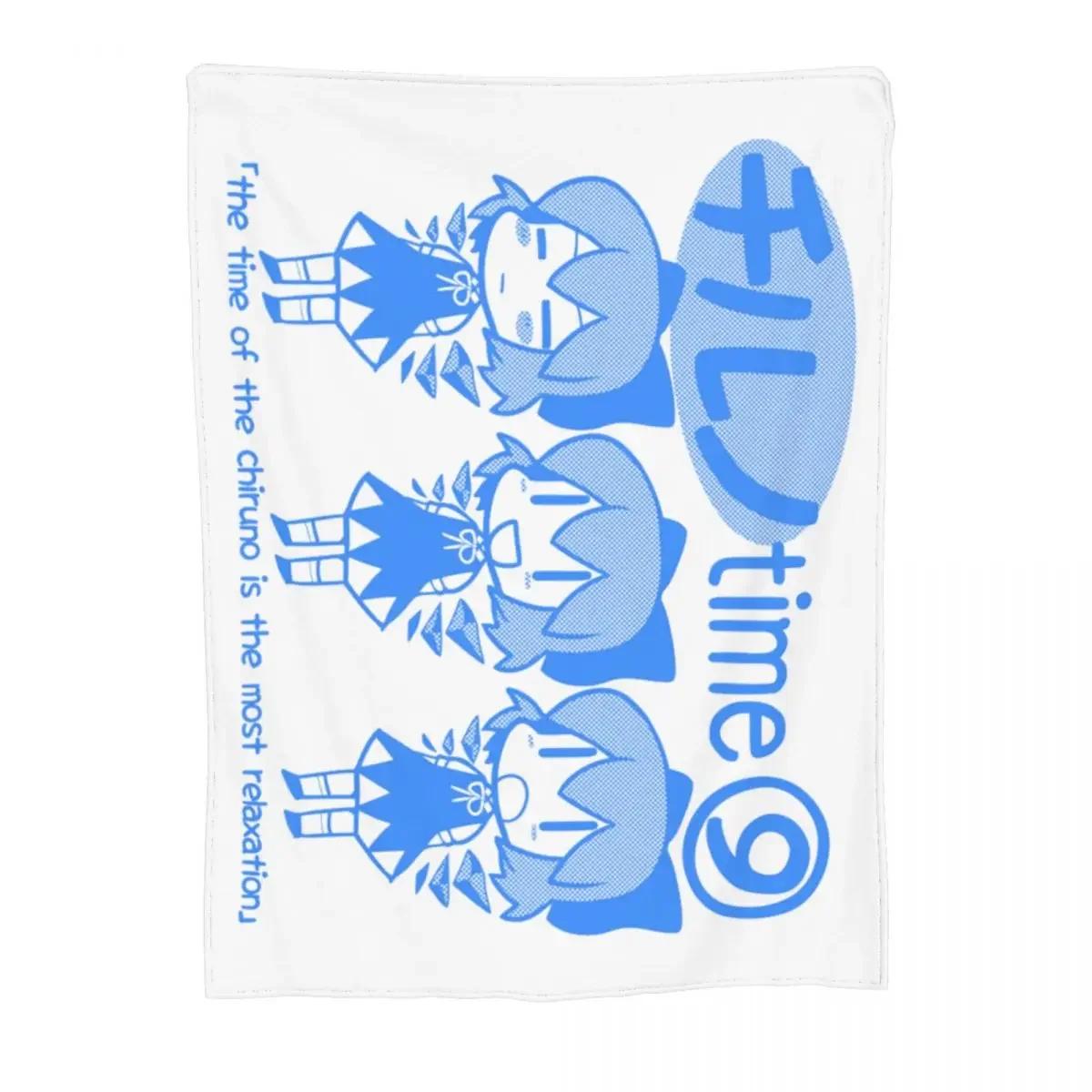 

Touhou Project Anime Chill Cirno Time Knitted Blankets Plush Throw Blanket Bedding Couch Printed Ultra-Soft Warm Bedspread 75cmx90cm
