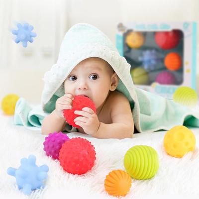 Peekaboo 6ks Sensory Touch Vícenásobné texturované dětské míčky s BB Sound Bath vzdělávací hračka