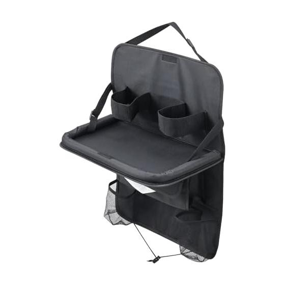 SEIWA Car Supplies Rear Seat Table Soft Seat Back Tray WA143 Rear Tray Large Wide Size Cloth Fabric Multifunctional Storage Pocket Tissue Cover Drink