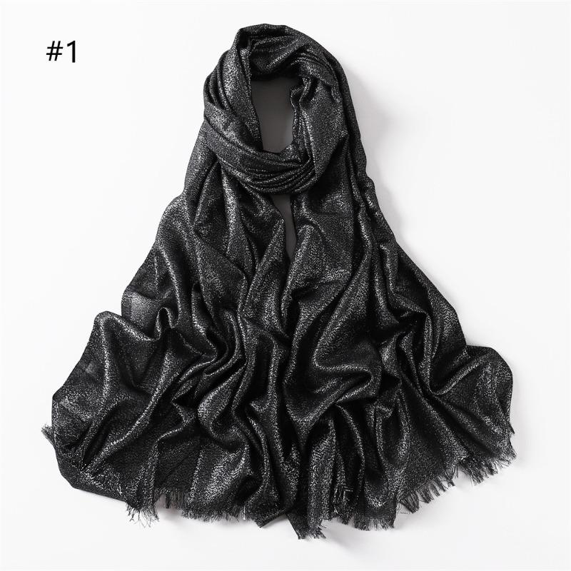 

Spring and summer new solid color long scarf human cotton gold silk silver silk scarf women s monochrome long headscarf shawl 200cm