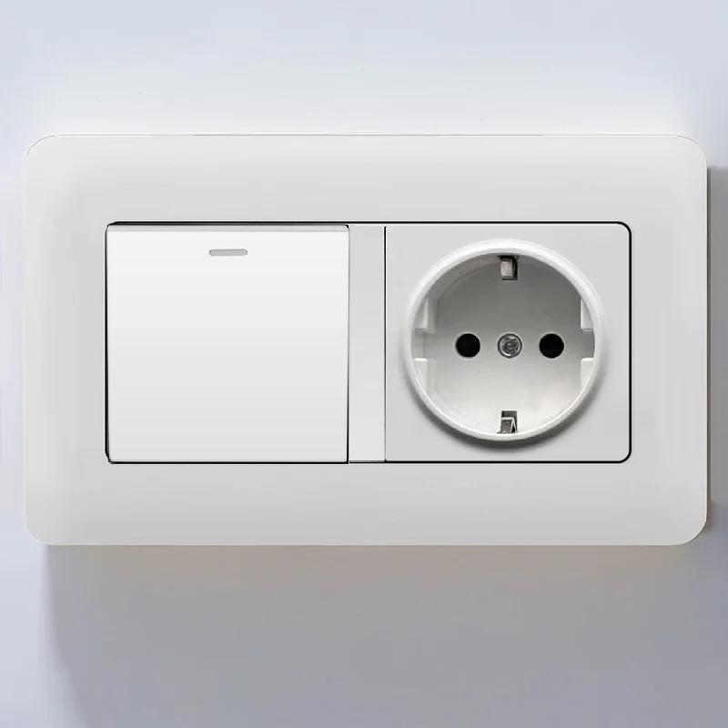 EU Standard Single Power Socket Switch Usb Wall Sockets Double Sockets 86 Type Wall Sockets TV Telephone Sockets