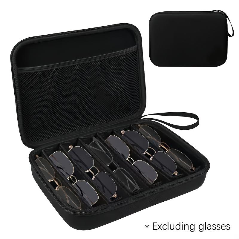 Adjustable 6-Slot Glasses Storage Box, Portable Fashion Organizer with Compartments for Vacuum Cleaner Accessories and Travel Essentials