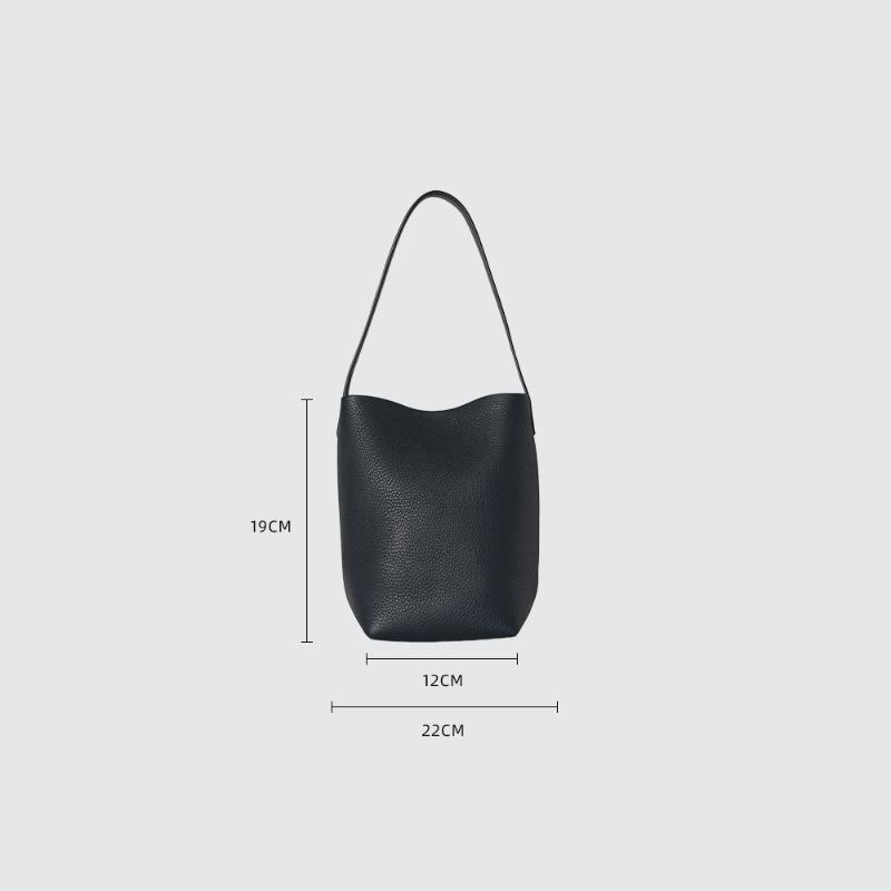 TR bucket bag women s new shoulder cowhide large capacity niche handheld large bag black leather bag women s bag Original leather blank