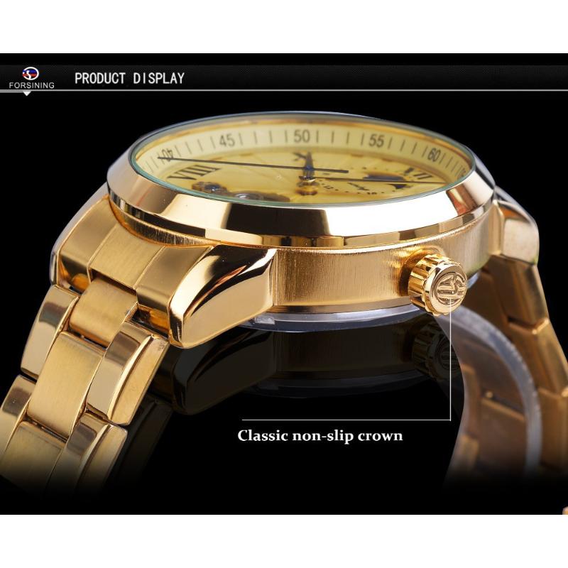 Forsining Modische, wasserdichte, mechanische Tourbillon-Freizeituhr für Herren