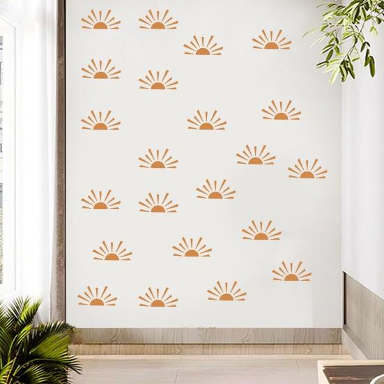 3Pcs Half Sun Wall Stickers, Self-Adhesive Removable Wall Decals, Waterproof And Scratch-Resistant Wall Decals for Bedroom Living Room Nursery Decor