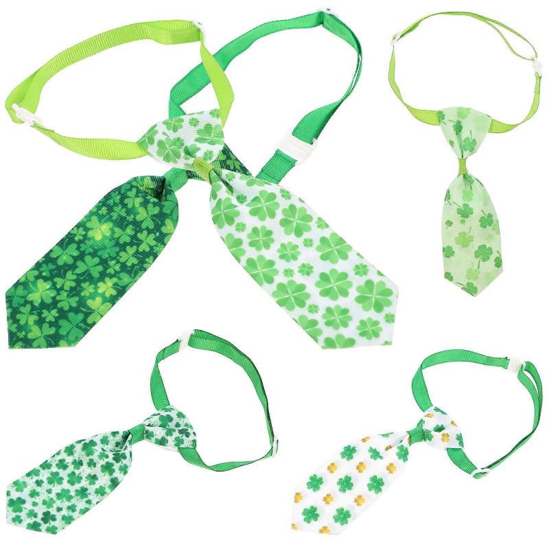 St. Patrick's Day Adjustable Pet Neckties for Dogs and Cats 10Pcs