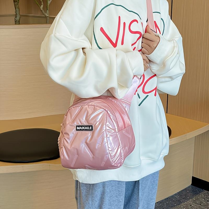 Lingge Space Padded Backpack Down Crossbody Bag for Autumn and Winter - Travel Bag