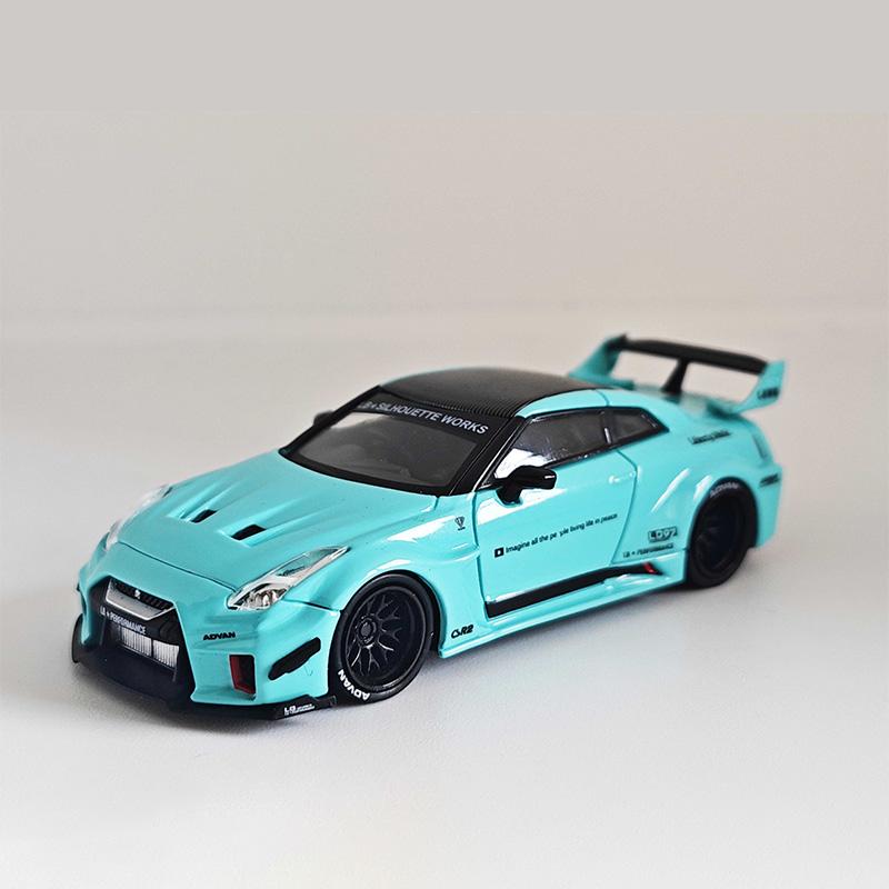 PM 1:64 Nissan Skyrim R35 Model GTR LBWK blue Collectible alloy model cars небесно-голубой