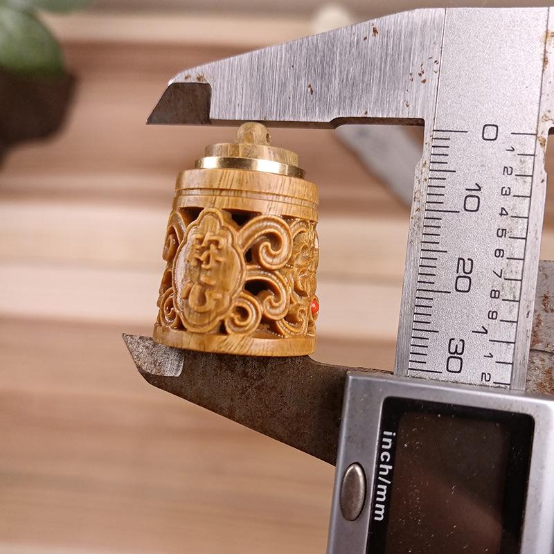 Green Sandalwood Gourd Pendant Phone Charm and DIY Hollow Ornament Jewelry.