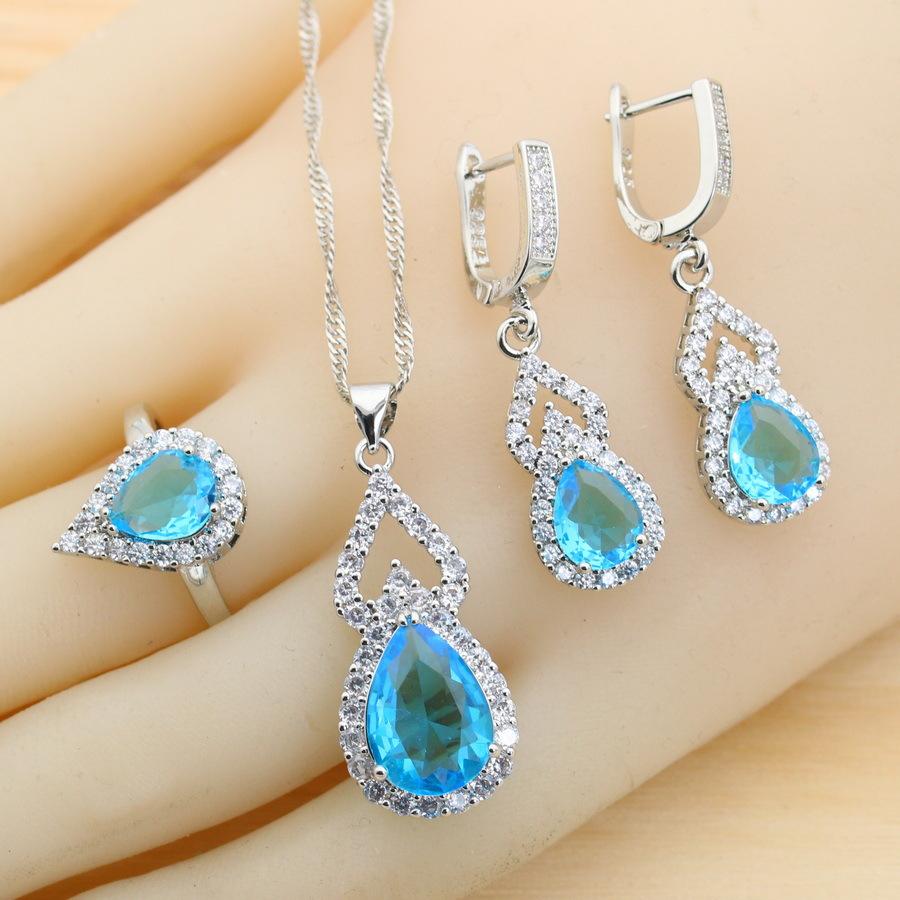Bride Light Luxury Jewelry Earrings Rings Rings Bracelet Necklace 4 Piece Chain AAA Zircon Inlaid Jewelry