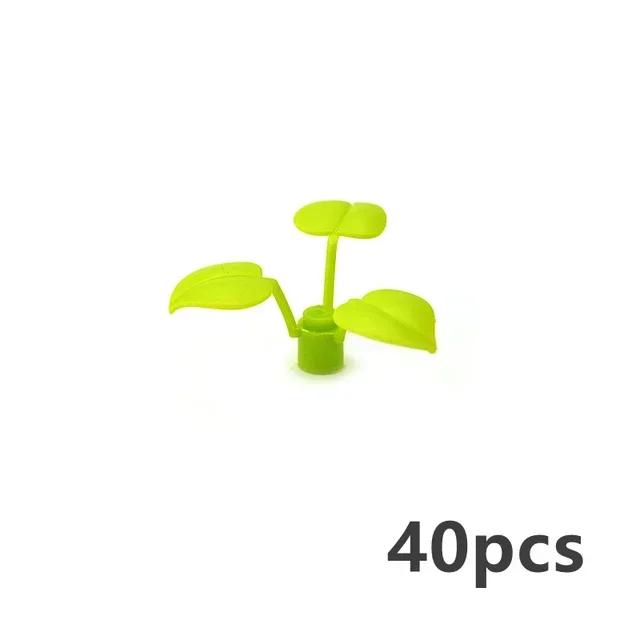 MOC Plants Accessories Bricks 3471 2435 6064 3778 City House Trees Pine Prickly Bush Green Grass Military Building Toys