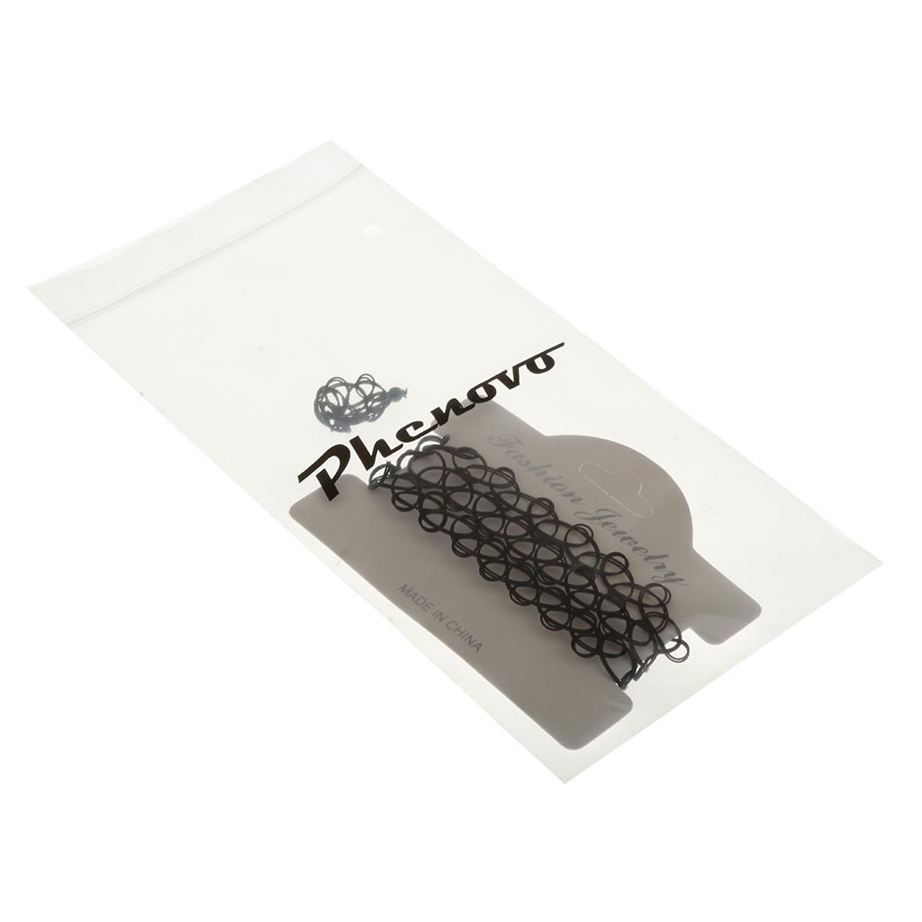 Tattoo Choker Elastisches Stretch Halskette Ring Armband Retro Henna Vintage Boho 80er 90er