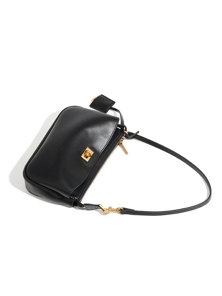 Bolsa Hobo Transversal Feminina de Couro Genuíno 2025 de Alto Nível com Fecho