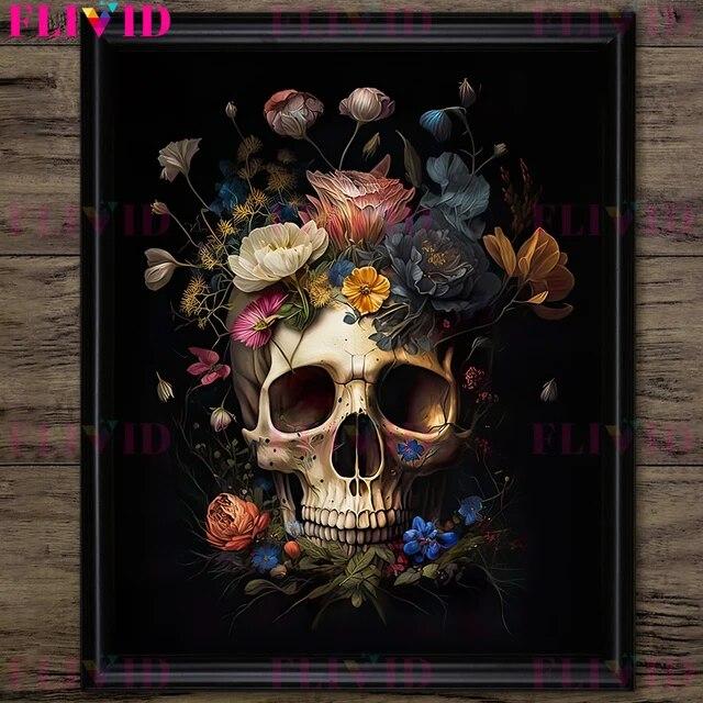 Dark Forest Mushroom And Vintage Pink Roses Vintage Wall Art Print Dark Botanical Witchcraft Gothic Art Poster Print Decoration No Frame