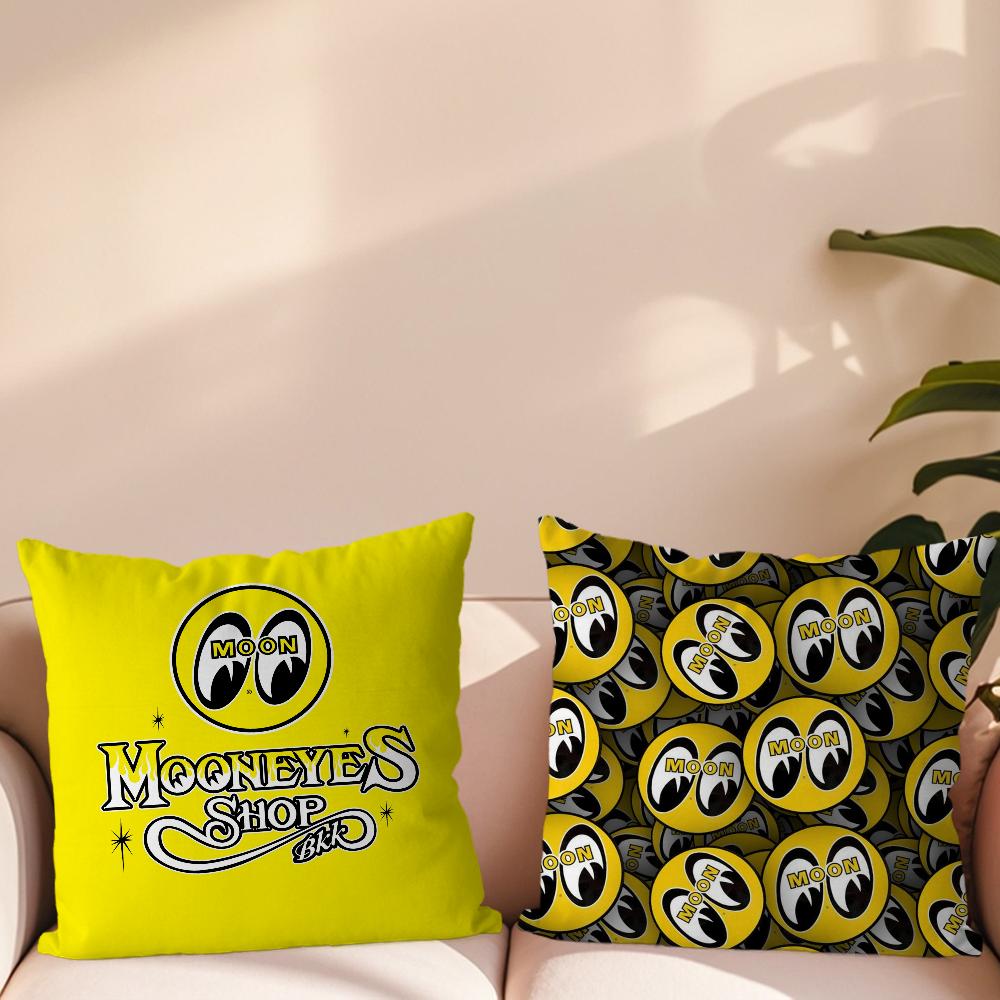 Fashion M-Mooneyes Logo Pillow Case For Sofa Bedside Table Bedroom Backrest Living Office Cushion Printed Square Multiple