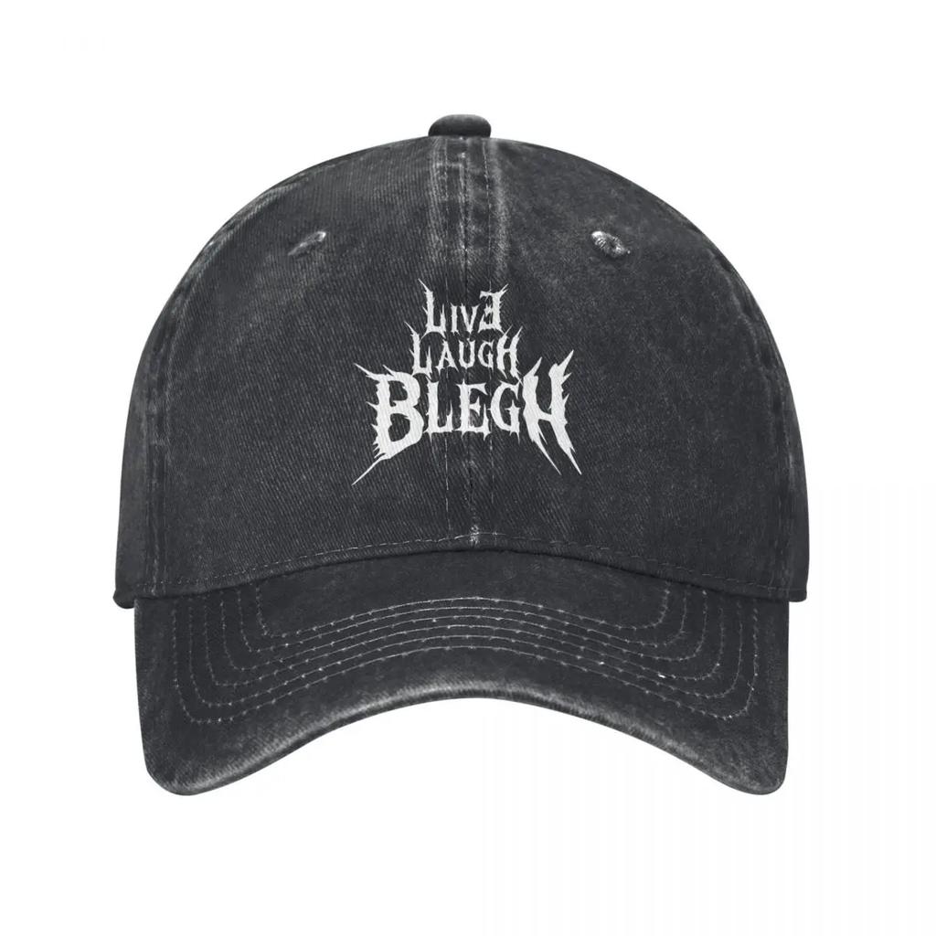 Live Laugh Blegh, Death Metal, Metalcore, Heavy Metal denim Hat Lightweight Caps Men Women's Baseball Cap
