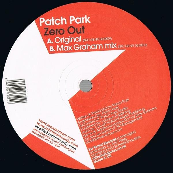 

12inch Record PATCH PARK Zero Out RBR005 ReBrand 2007 Canada Dance Electronica Used