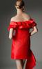 Karen Millen Vestido Rojo Mini Con Volante Y Escote Bardot 40 B1C