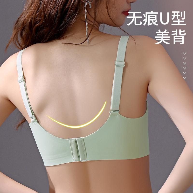 Summer new products are comfortable, ultra-thin, steel-free bras, gathered and adjusted upper support, large breasts and small underwear,women's bras.