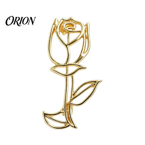 Rose Flower Brooch Hollow Metal Bird Brooch, Golden Silver Plated Lapel Shape Pin, Decorative Accessory for Suits Coats Dresses Bags Pin