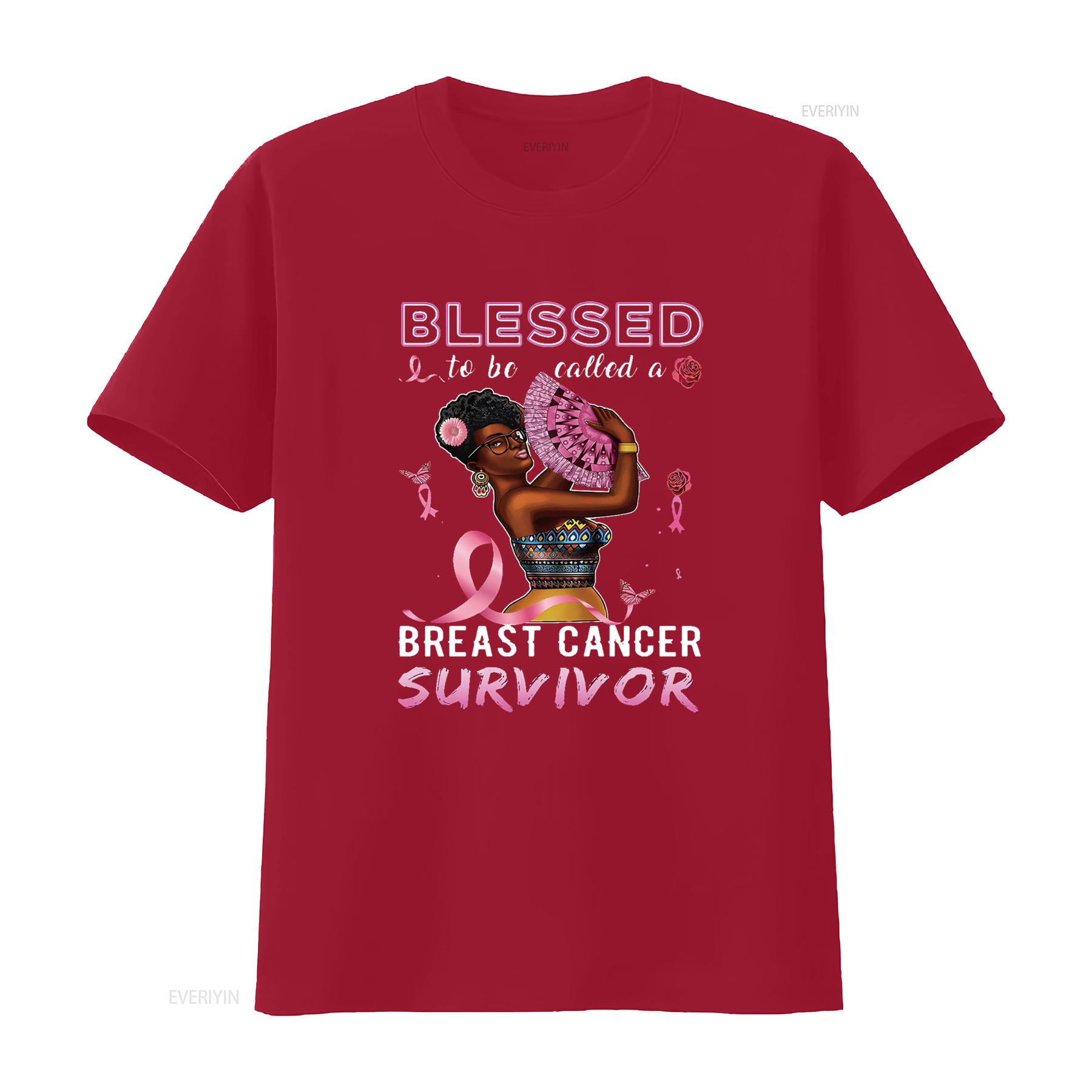 African American Breast Cancer Women Blessed Survivor  T Shirt Black vintage Washed streetwear Stylish Stretched Soft graphic S