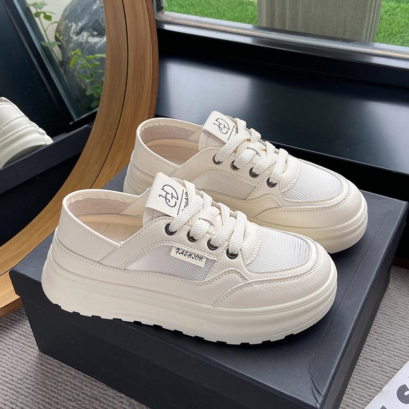 

2025 new summer wear thick-soled heightening little white shoes women s versatile fashion breathable casual sports board shoes tide 40