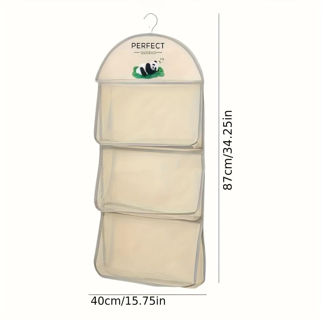 1pc Three-Tier Hanging Underwear, Socks & Bra Mesh Storage Bag - Transparent Pocket Design, Wall-Mounted Organizer for Dorms