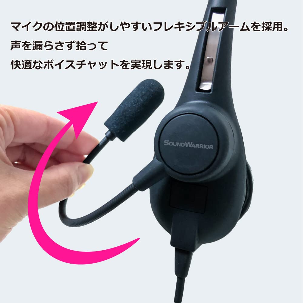 SOUNDWARRIOR SW-H1 Ultra-Lightweight Single Wired On-Ear Headset with Replacement Accessories, Made In Japan