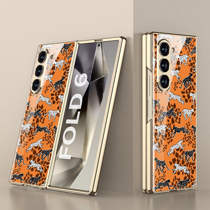 Nou pentru Samsung Galaxy Zfold6 5g Husă Telefon Pictură Creativă Hd Sticlă Securizată Lux Ușor Orificiu de Precizie Husă Protecție la Cădere