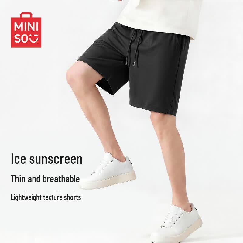 MINISO Men s Summer Ice Silk Quick-Dry Shorts XL чёрный