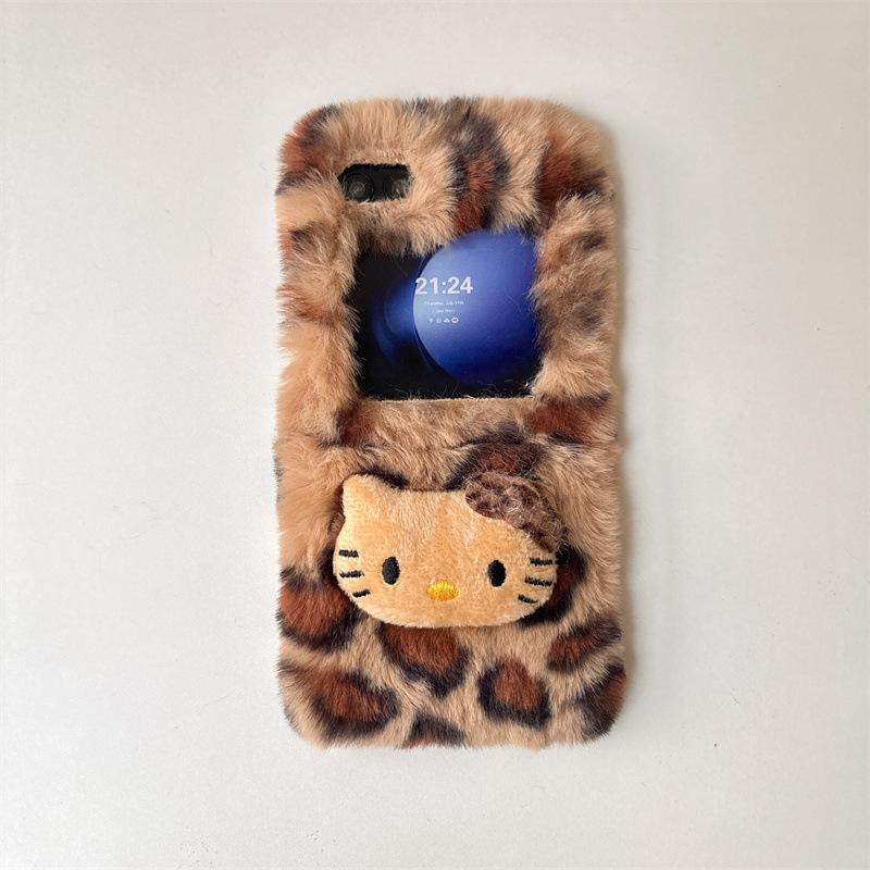 Phone Cases Samsung, Cute Plush KT Cat Phone Cases for Foldable Phones