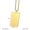 Custom Rectangle Shape Tage Pendant Custom Photo Necklace For Men Hiphop Stainless Steel Personalized Picture Choker