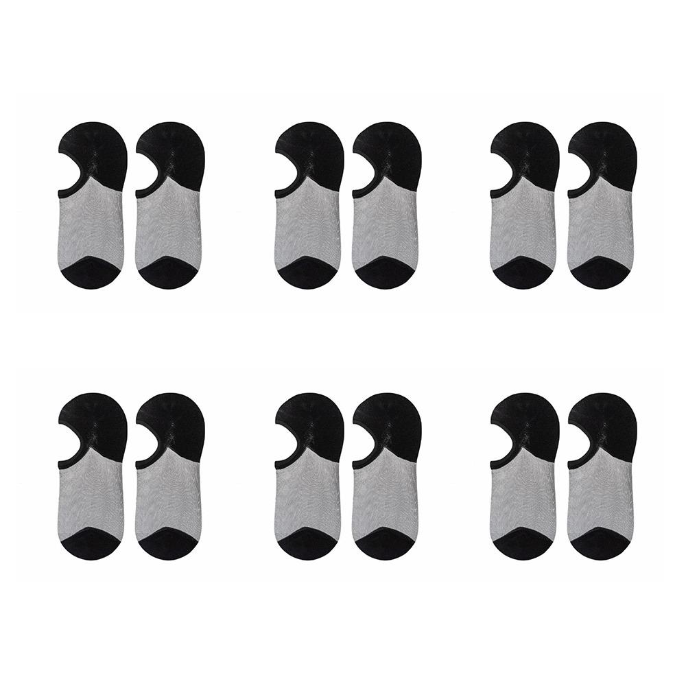 

6 Pairs Ultra-Thin Low-Cut Socks Non-Slip Boat Socks Elegant Transparent No-Show Socks Summer чёрный