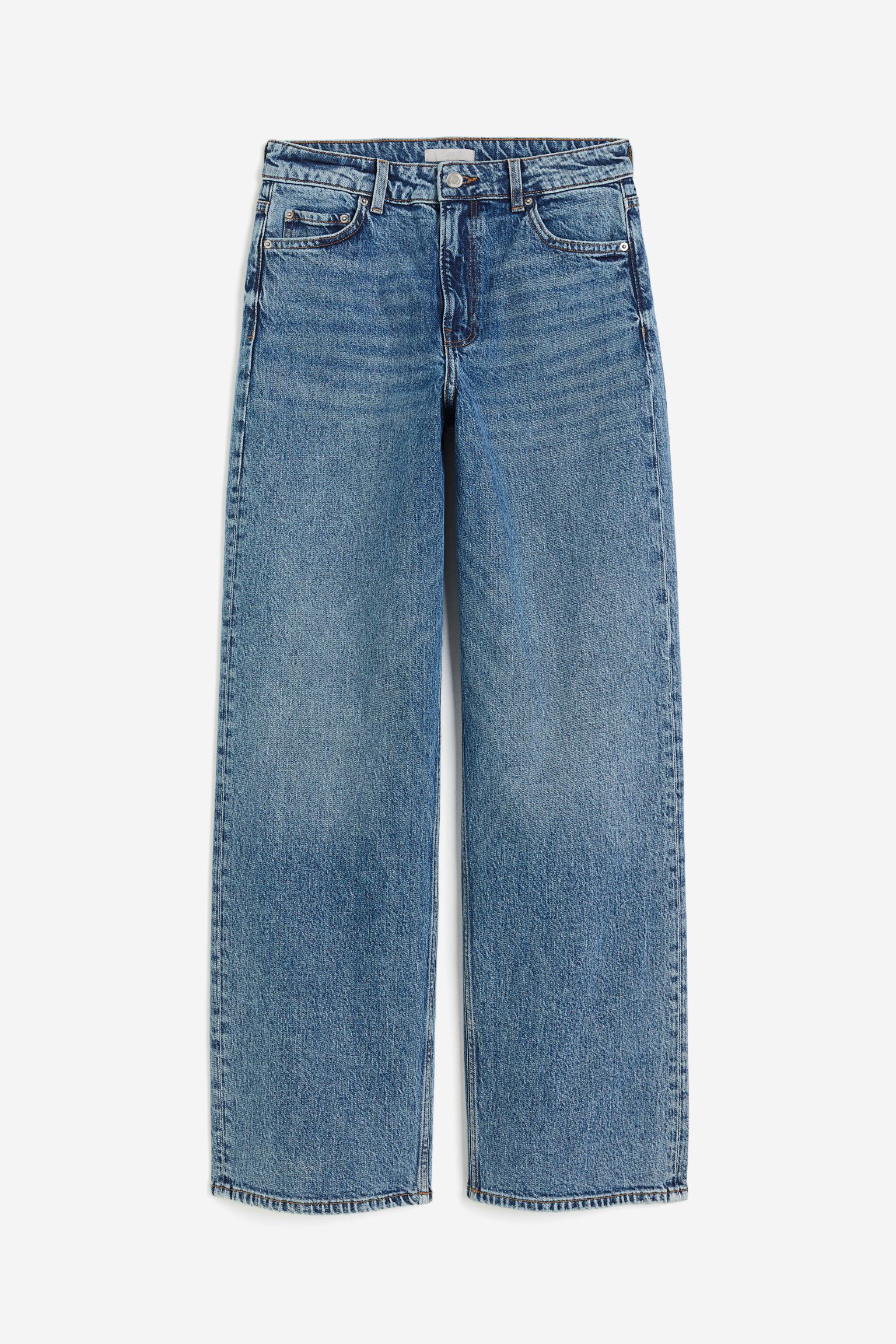 

Широкие высокие джинсы