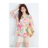 DIMANAF 2026 Plus Size Summer Women T-Shirts Casual Lady Tops Tunic Tees Shirt Beach Oversize Loose Floral Print Knitted