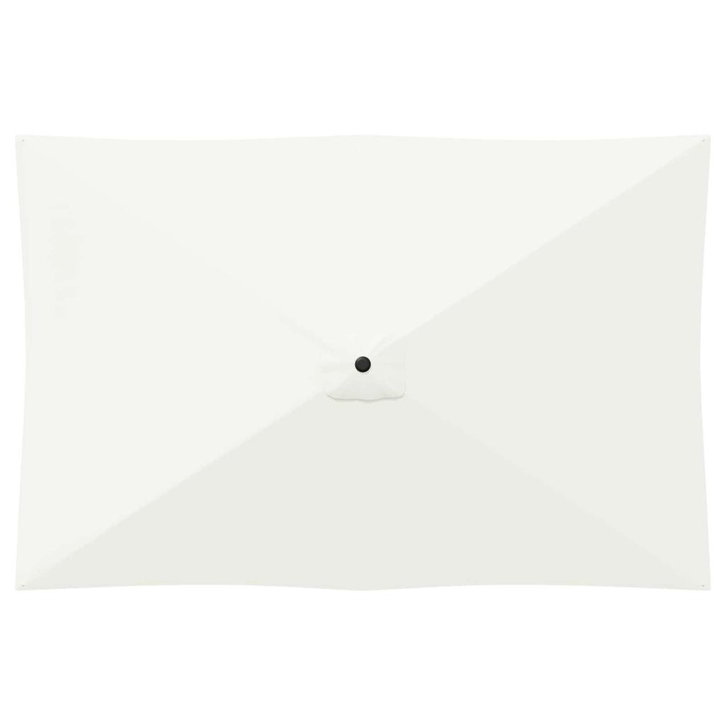 Guarda-sol de Jardim com Base 200 x 300 cm Poliéster Retangular Creme