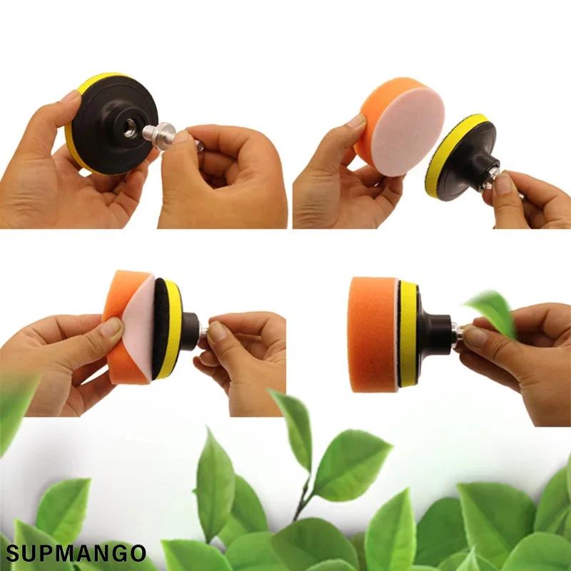 Universelles Autolackpflege-Zubehör 22-teiliges Auto-Polierschwamm-Pads-Set Schaumstoff-Pad-Puffer-Set Poliermaschinen-Wachspads