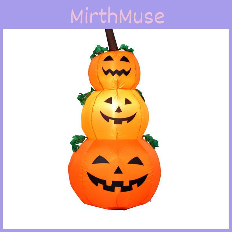 Adorable 4ft Halloween Inflatable Pumpkin Decorations With Colorful Led Lights For Festive Appeal