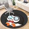 1pc Penguin Sleep Office Round Area Rug, Under Office Chairs Bedroom Living Room Home Decor, Room Deco, Available in Various Sizes