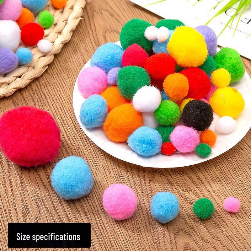 Mixed Color Fluffy Pom Poms: High Elasticity Handmade Plush Balls for DIY Decorative Accessories