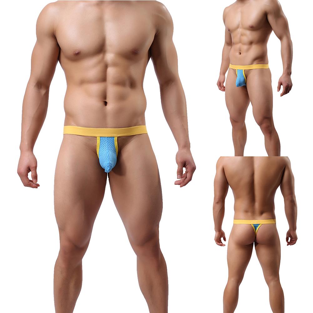 Western Cool Style Men Convex Breathable Low Rise Sexy Mesh U Underwear Jock Straps Briefs Thong